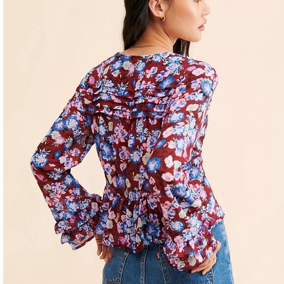 Free People Maybel Floral Blouse M - Picture 3 of 11